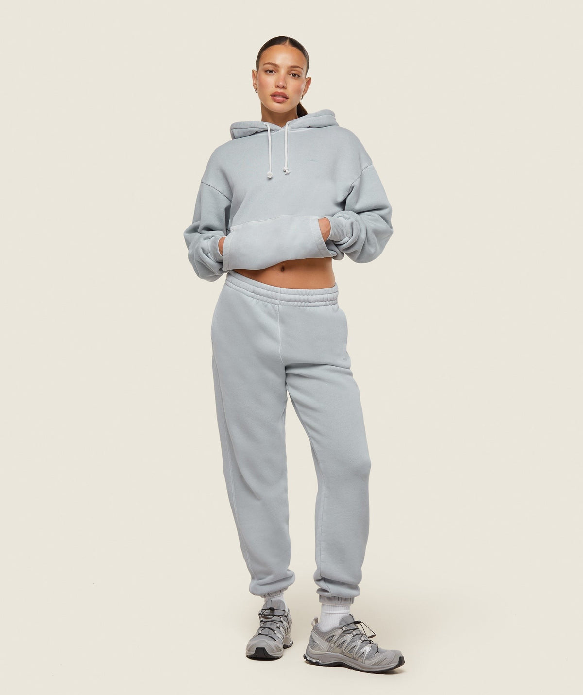 Gymshark Comfort Oversized Hoodie - Ice Grey/Pigment Garment Dye + Wash