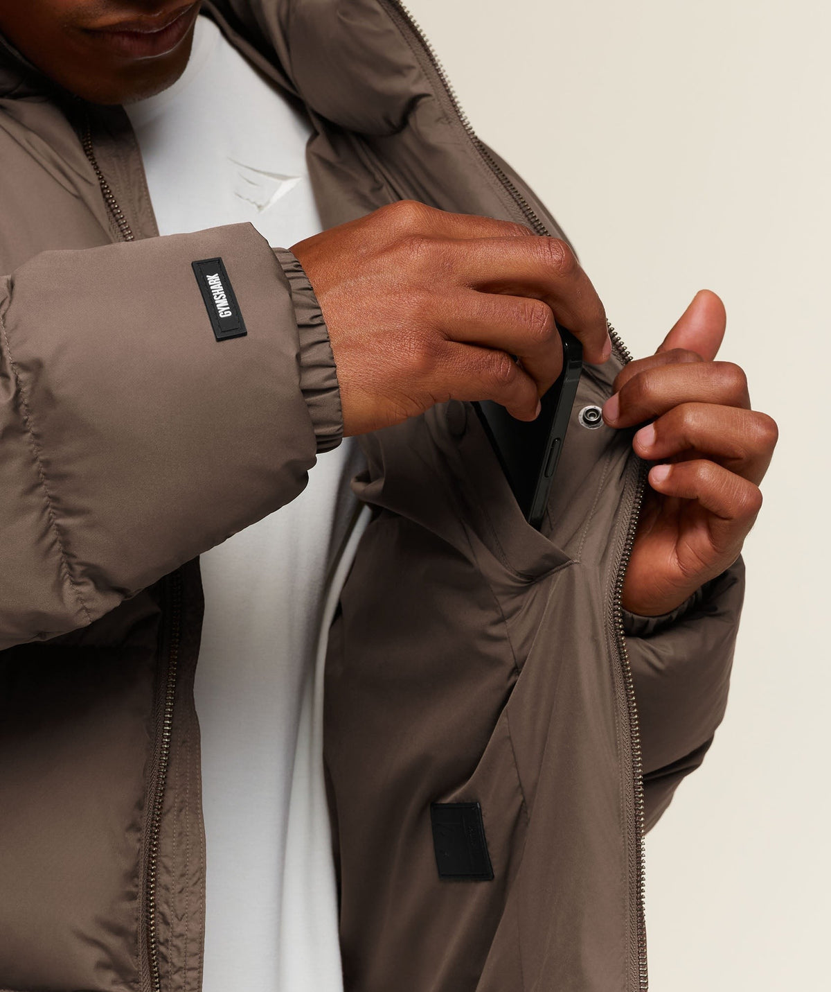 Gymshark Puffer Jacket - Soft Brown