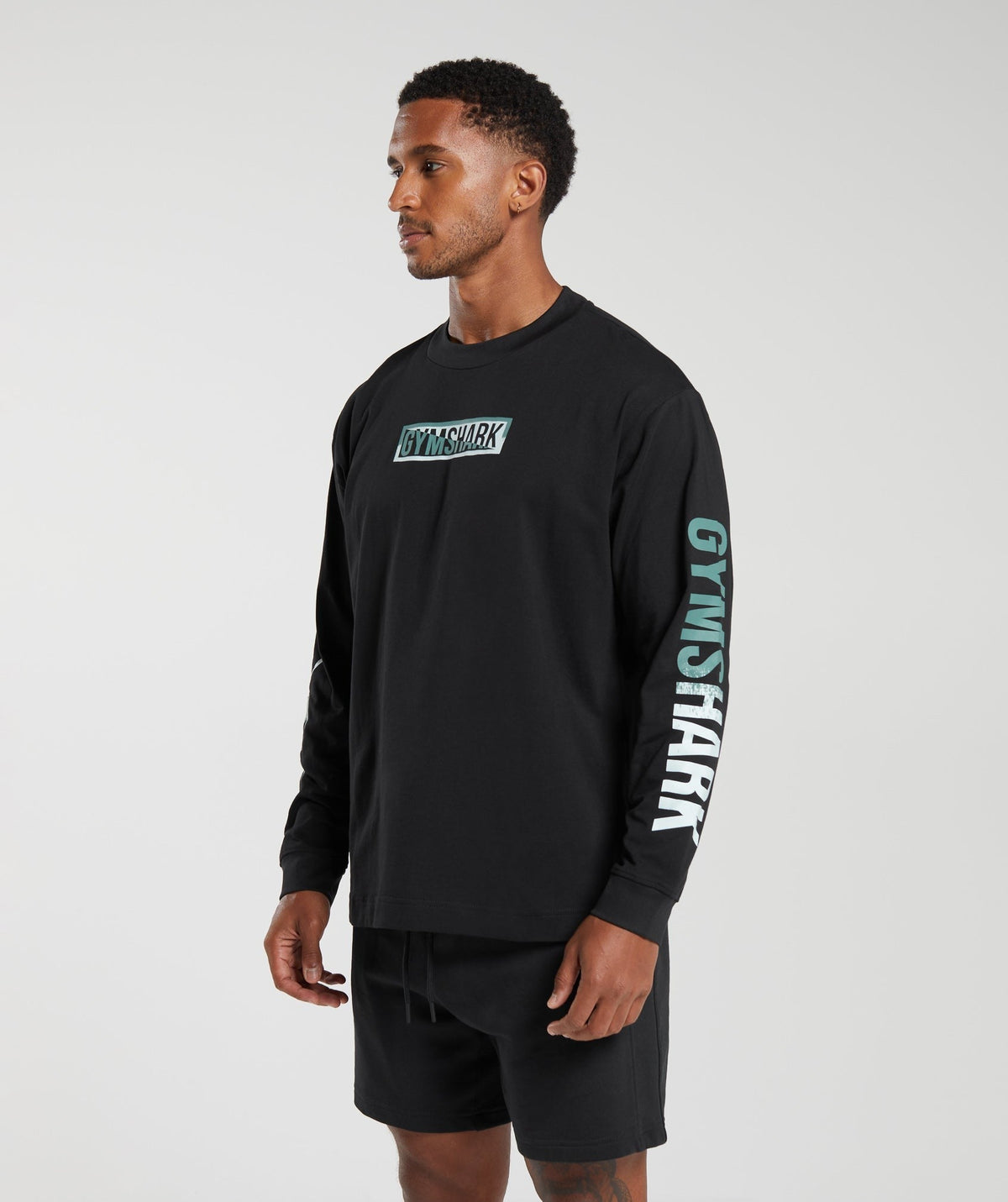 Gymshark Global Graphic Long Sleeve Tee - Black