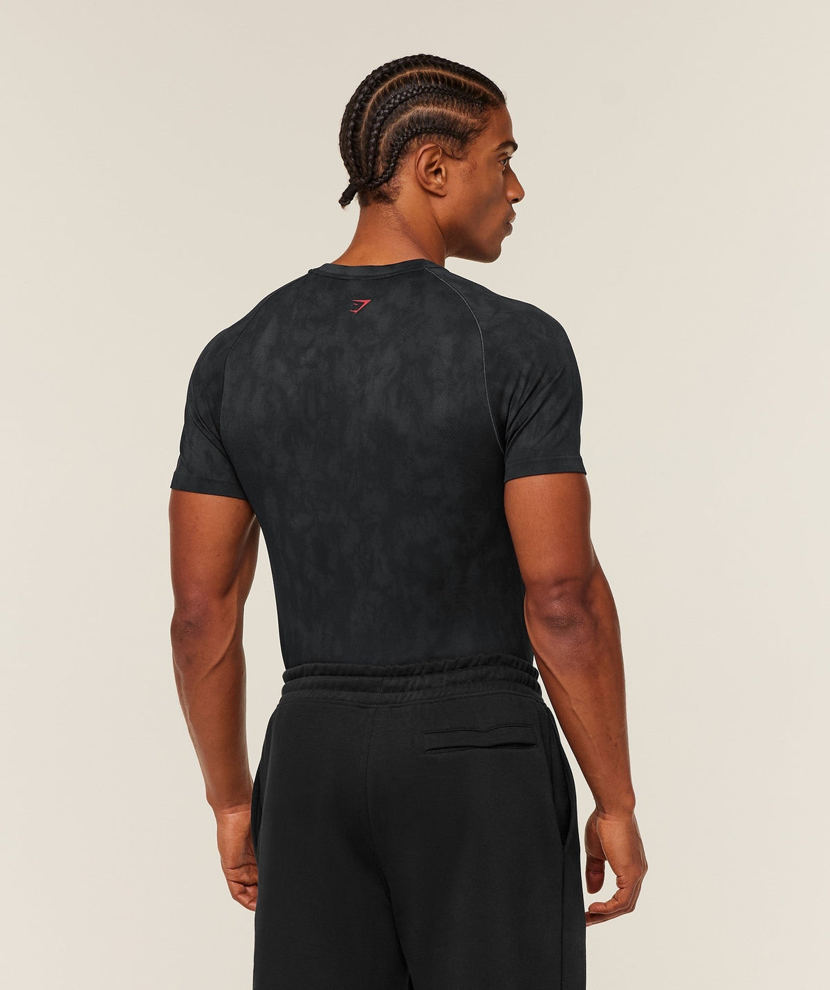 Gymshark Grunge Seamless Tee - Black/Onyx Grey