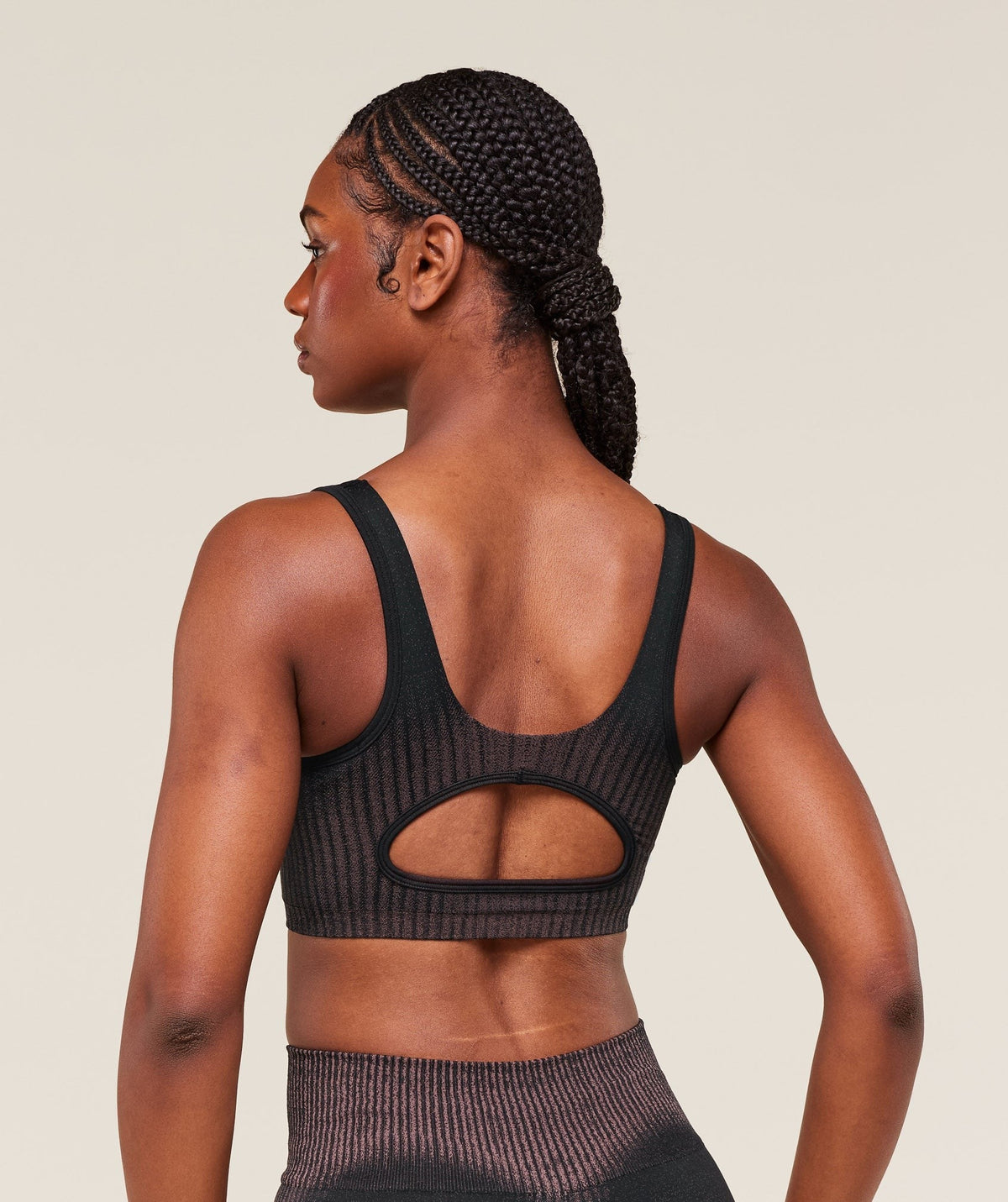 Gymshark Diffuse Seamless Sports Bra - Black/Calm Pink