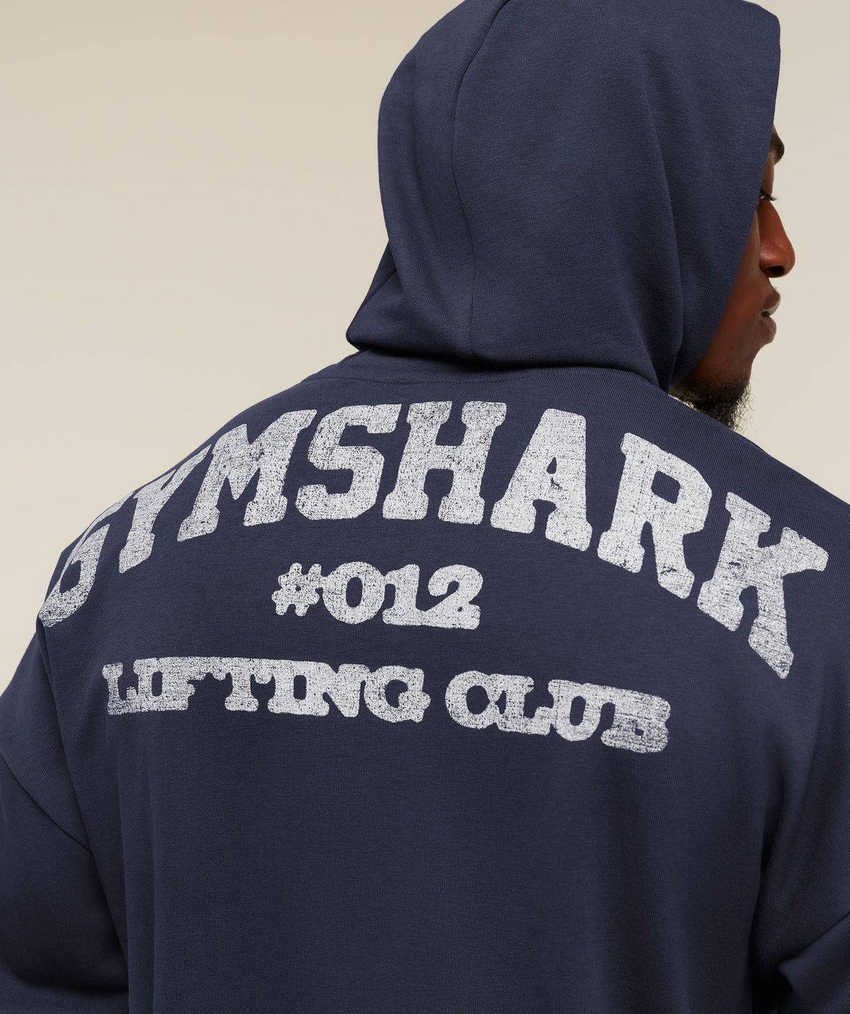 Gymshark Faded Collegiate Graphic Hoodie - Heavy Blue