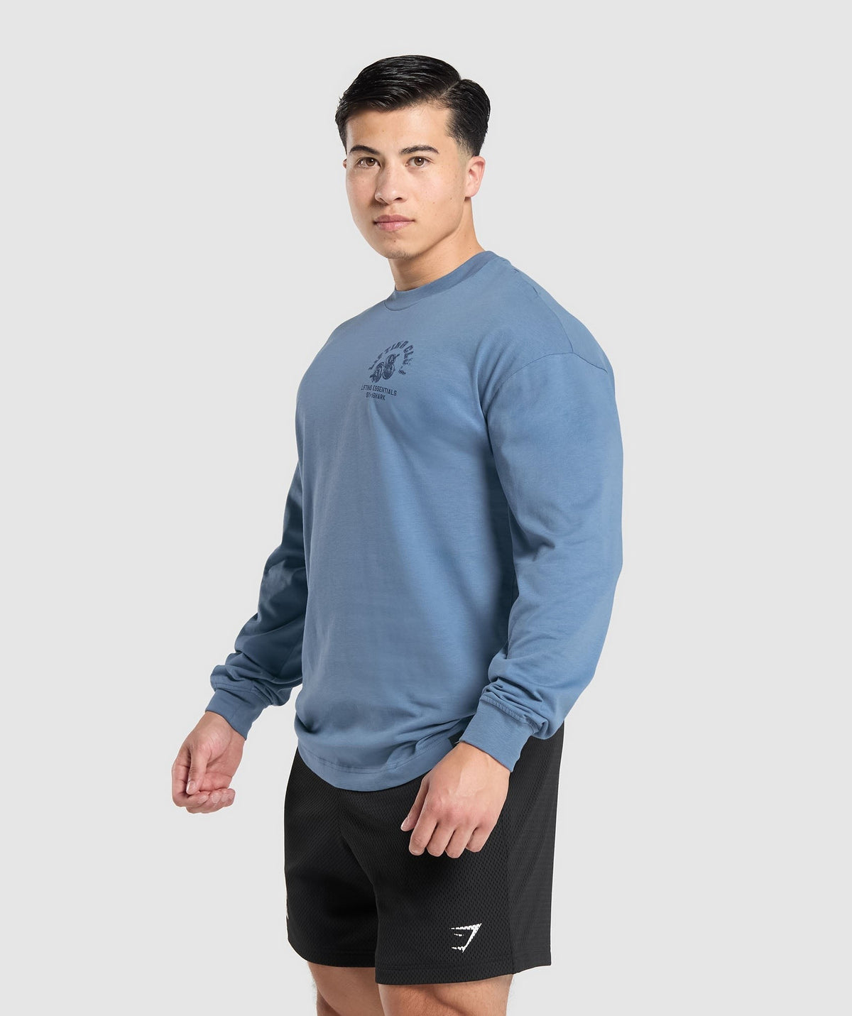 Gymshark Dumbbells Long Sleeve Tee. - Faded Blue