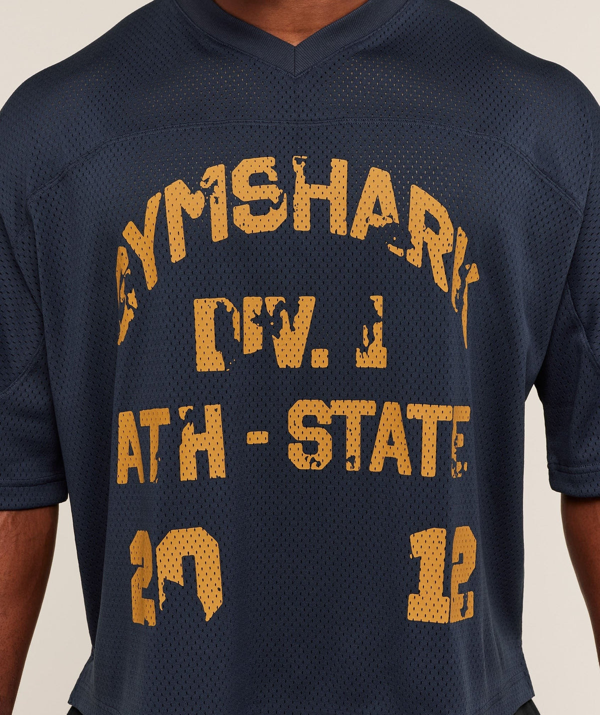 Gymshark Graphic Mesh Oversized Tee - Heavy Blue