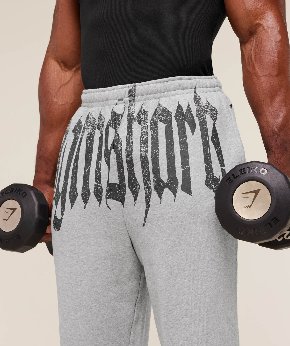 Gymshark Fade Graphic Straight Leg Joggers - Light Grey Core Marl