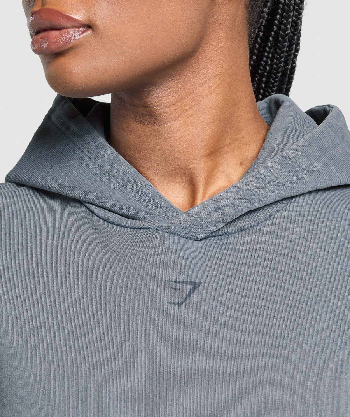 Gymshark 66 Washed Graphic Oversized Hoodie - Iron Blue/Wash