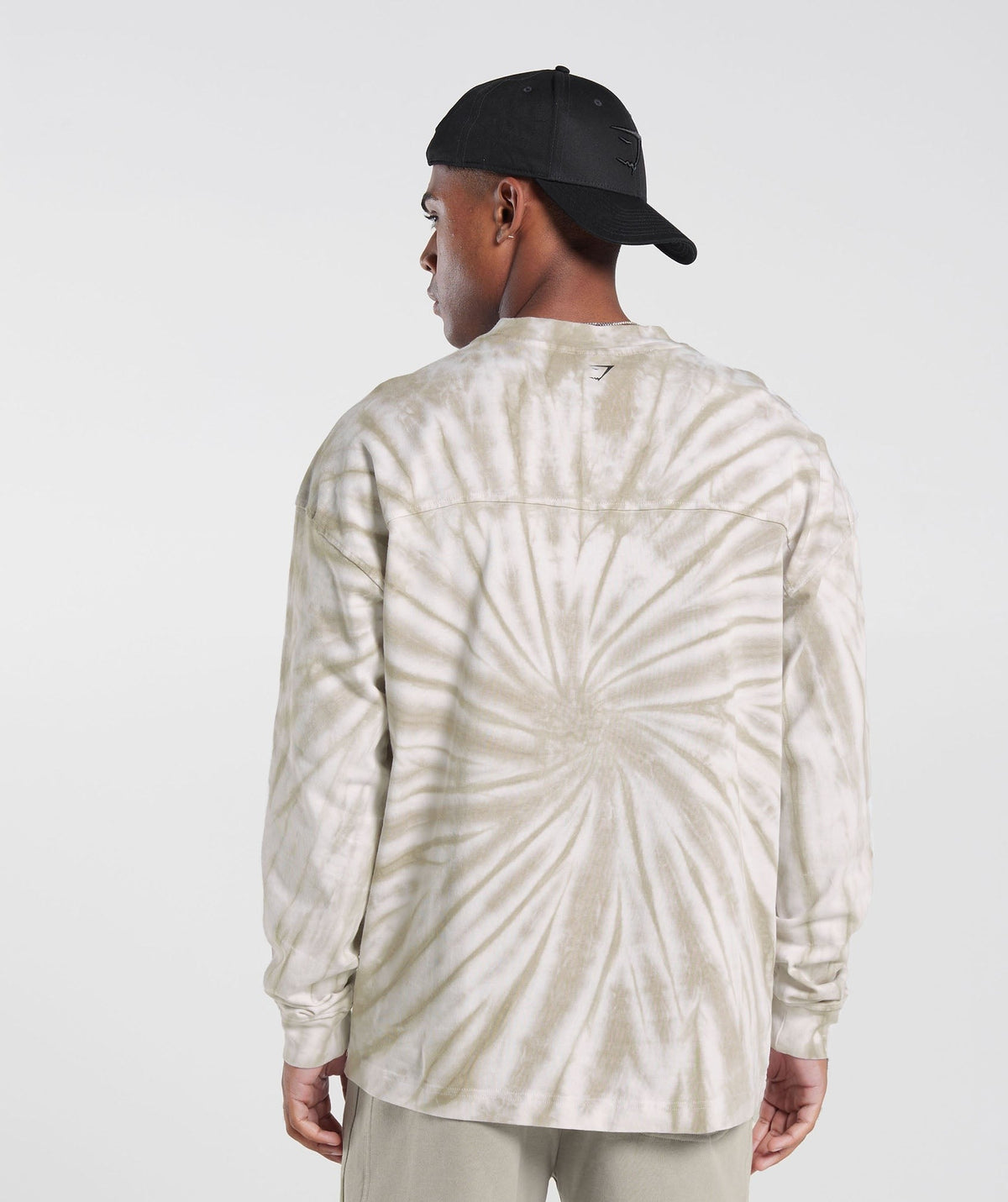 Gymshark Rest Day Long Sleeve Tee - White/Mushroom Brown/Spiral Optic Wash