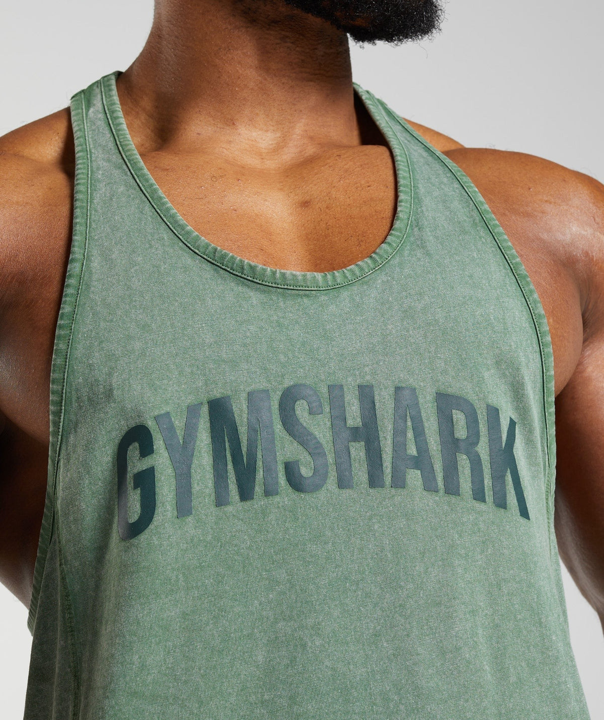 Gymshark Power Washed Stringer - Iguana Green