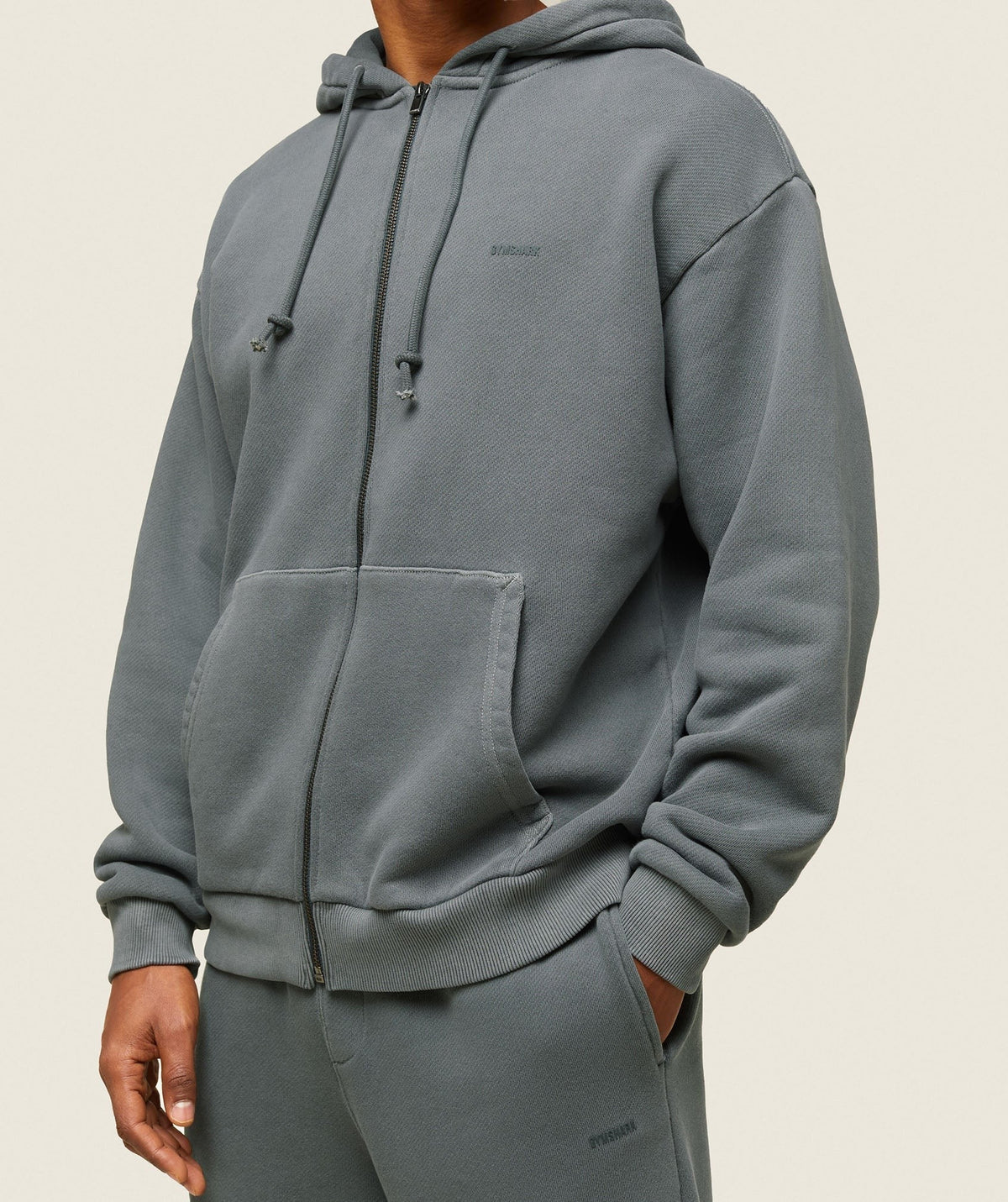 Gymshark Lifestyle Relaxed Zip Hoodie - Slate Teal
