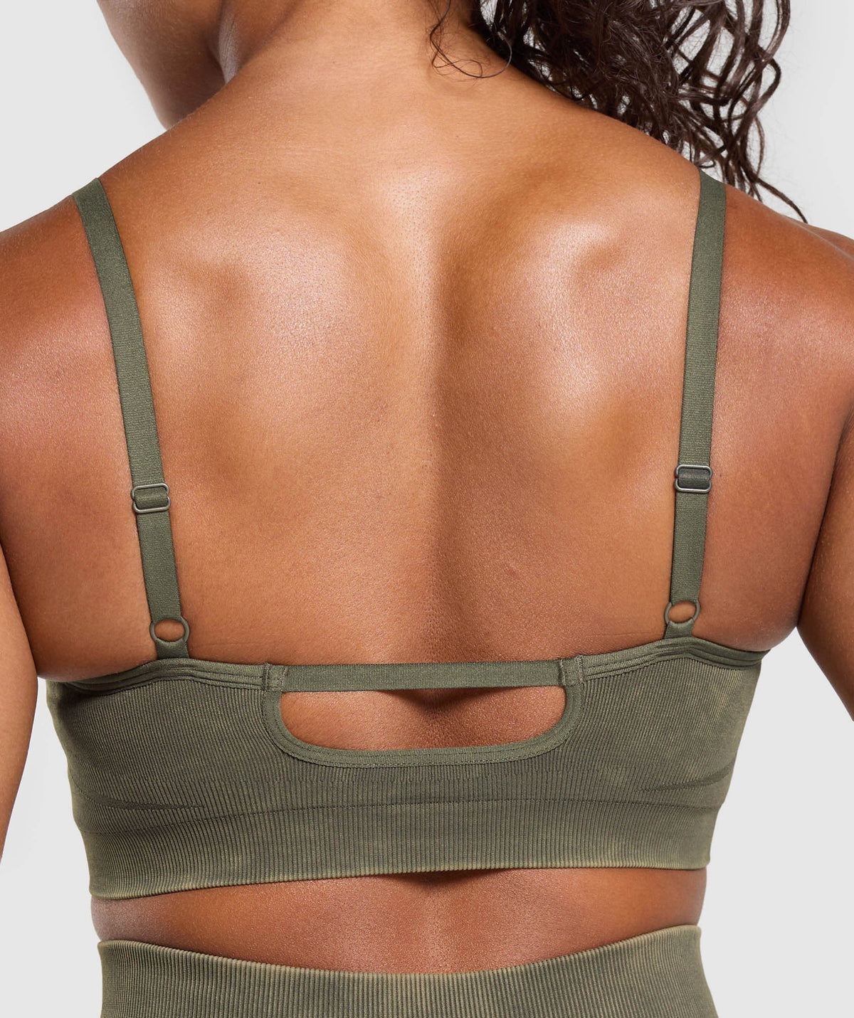 Gymshark Gains Seamless Washed Sports Bra - Strength Green/Wash
