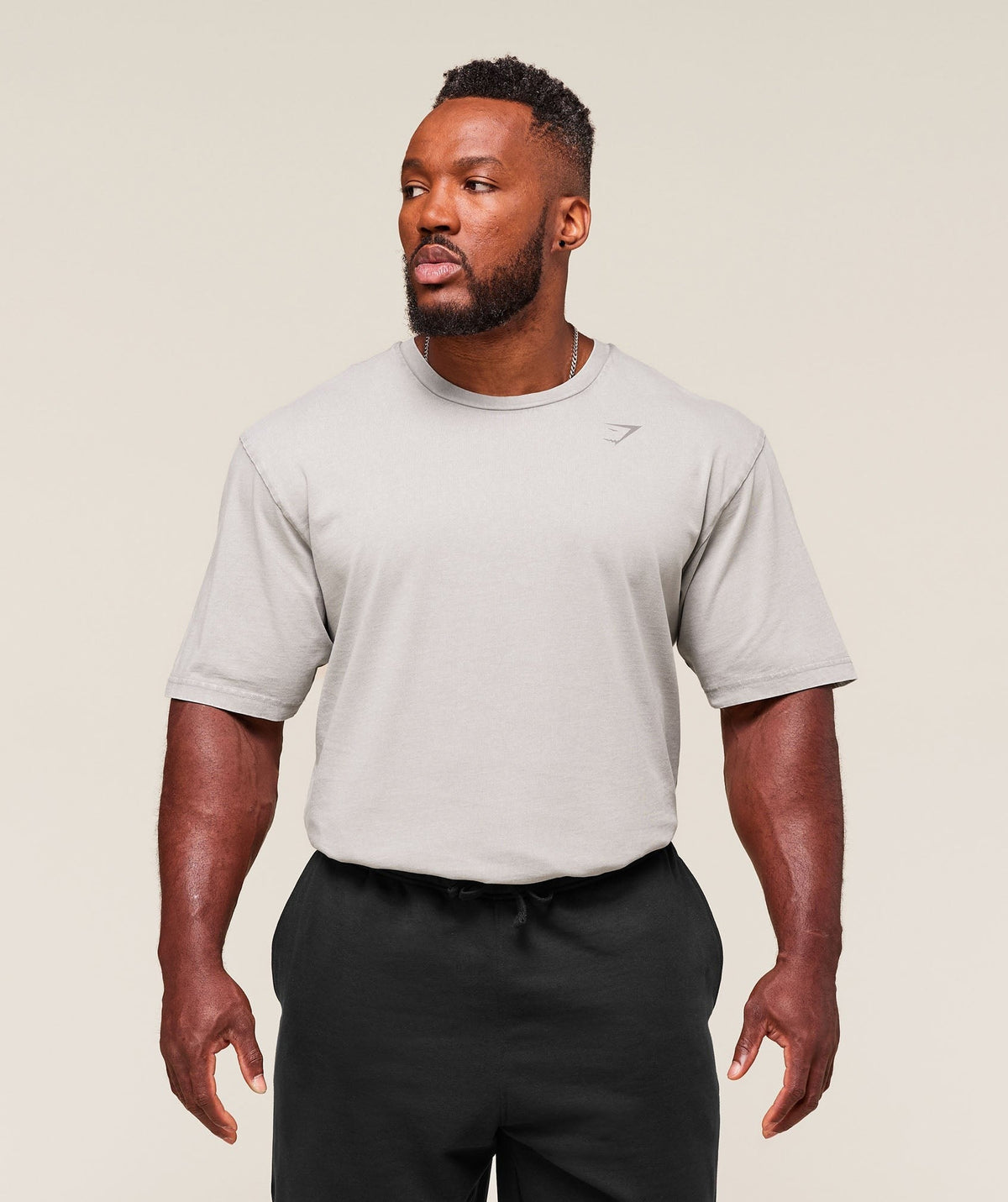 Gymshark Power Washed Tee - Smokey Grey/Acid Wash Small Ball