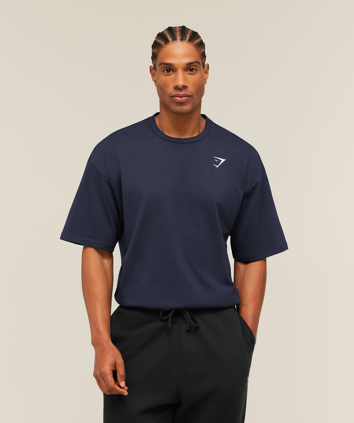 Gymshark Crest Oversized Tee - Heavy Blue