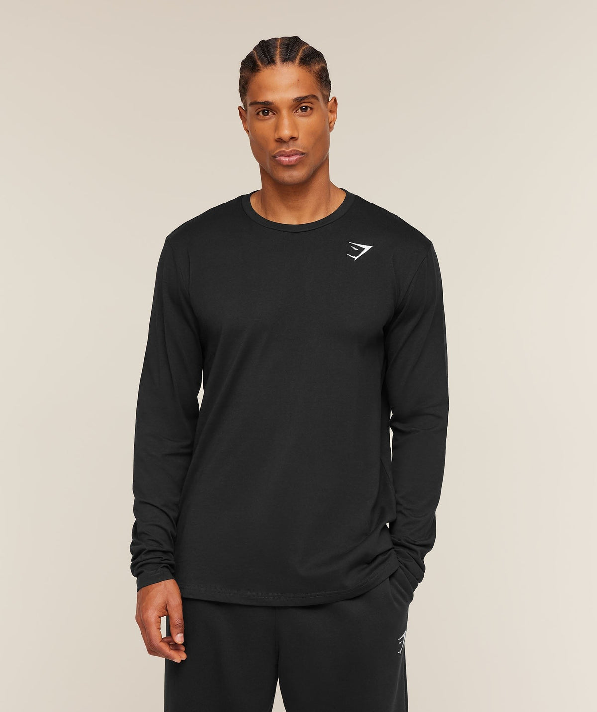 Gymshark Crest Long Sleeve Tee - Black