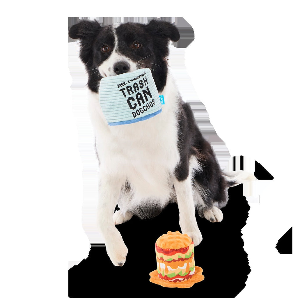 Trash Can Dogchos Plush Multi-Part + Enrichment Dog Toy