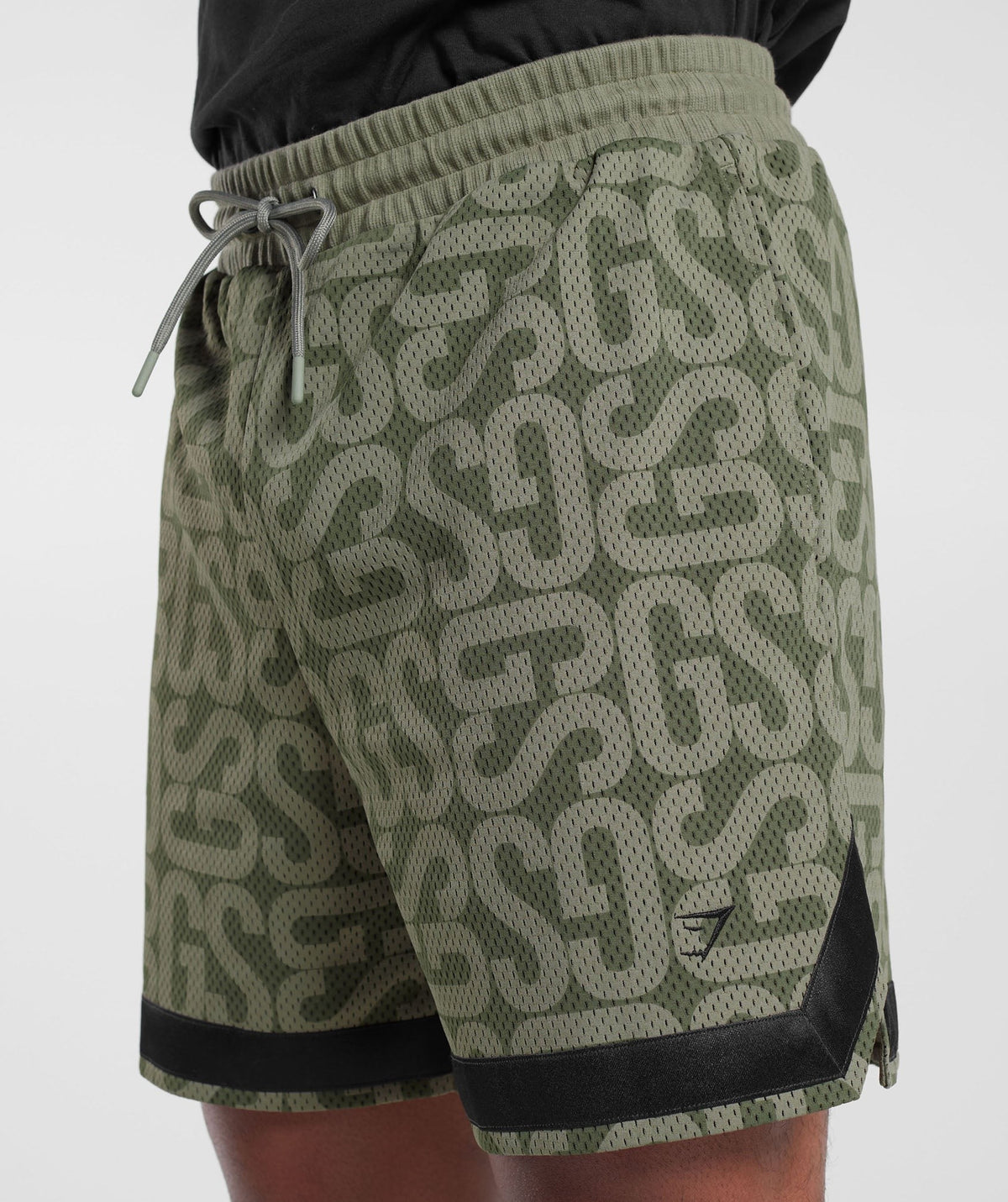 Gymshark Monogram Mesh Shorts - Dusty Olive