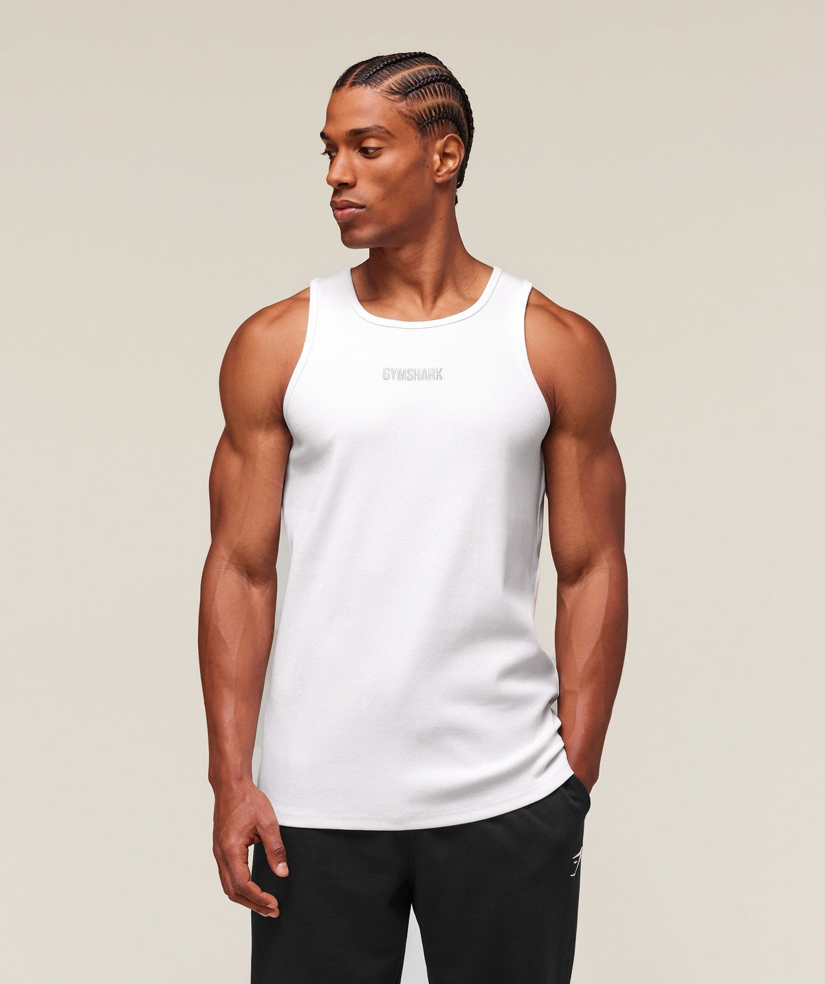 Gymshark Premium Ribbed Tank - White