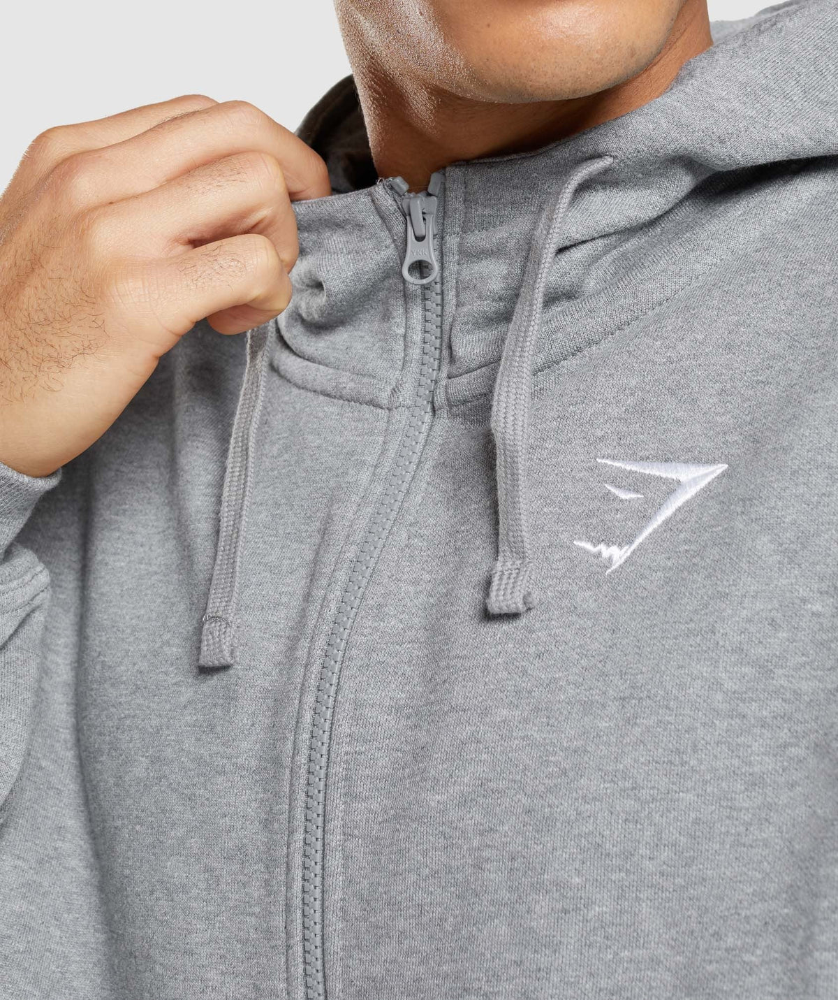 Gymshark Essential Oversized Zip Up Hoodie - Charcoal Core Marl