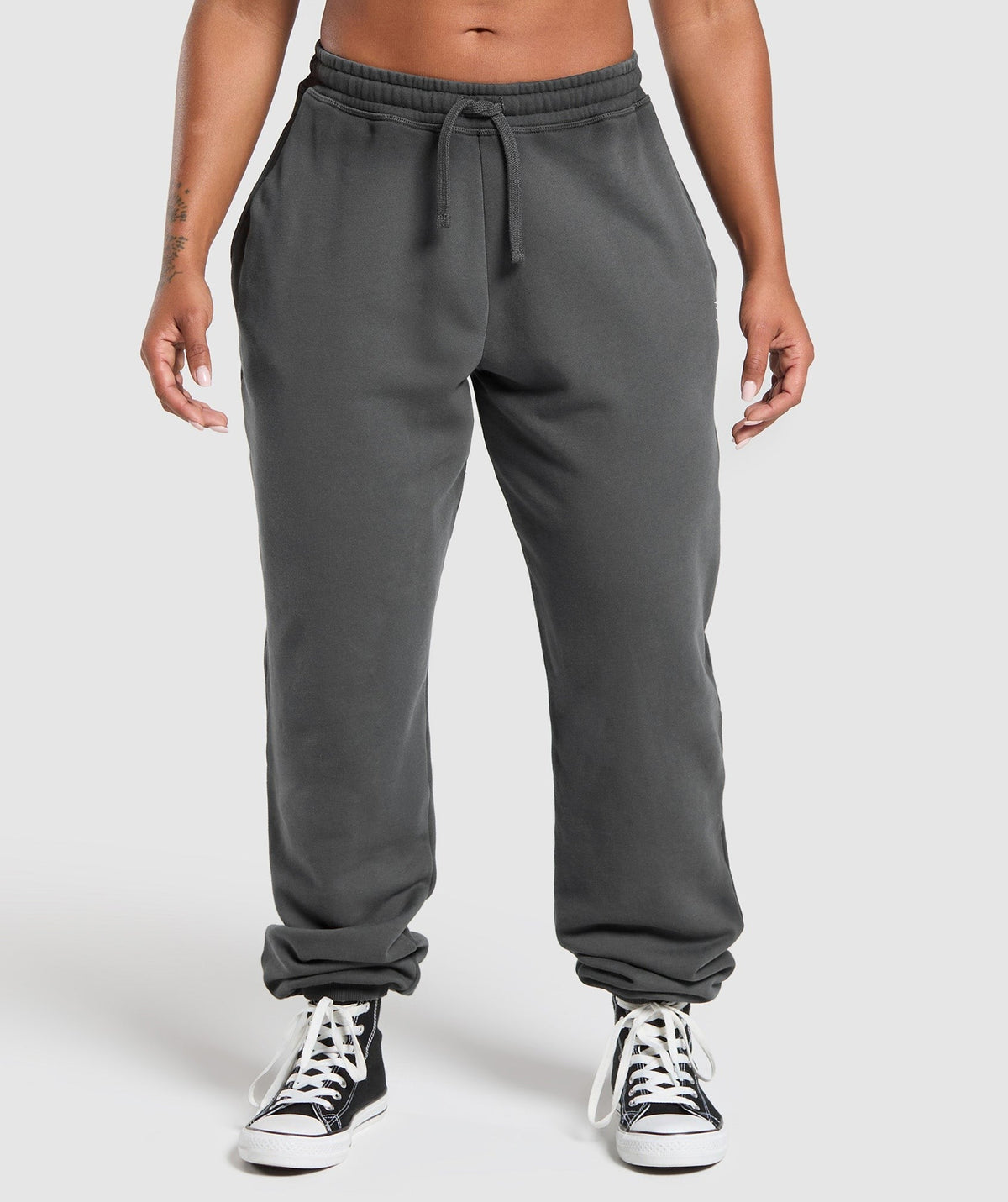 Gymshark Gains Washed Loopback Joggers - Asphalt Grey/Black/Spray Dye