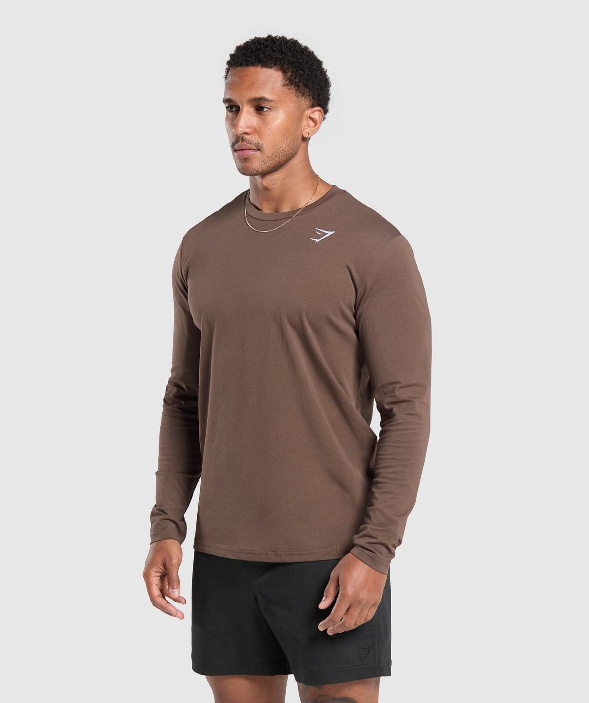 Gymshark Crest Long Sleeve Tee - Walnut Brown