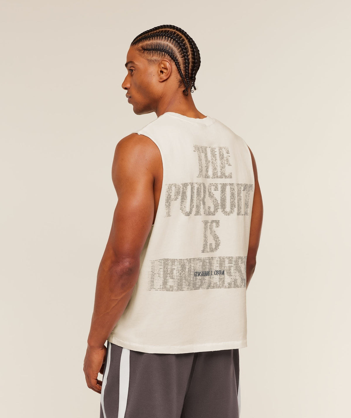 Gymshark x CBUM Washed Sleeveless Tee - Soft White