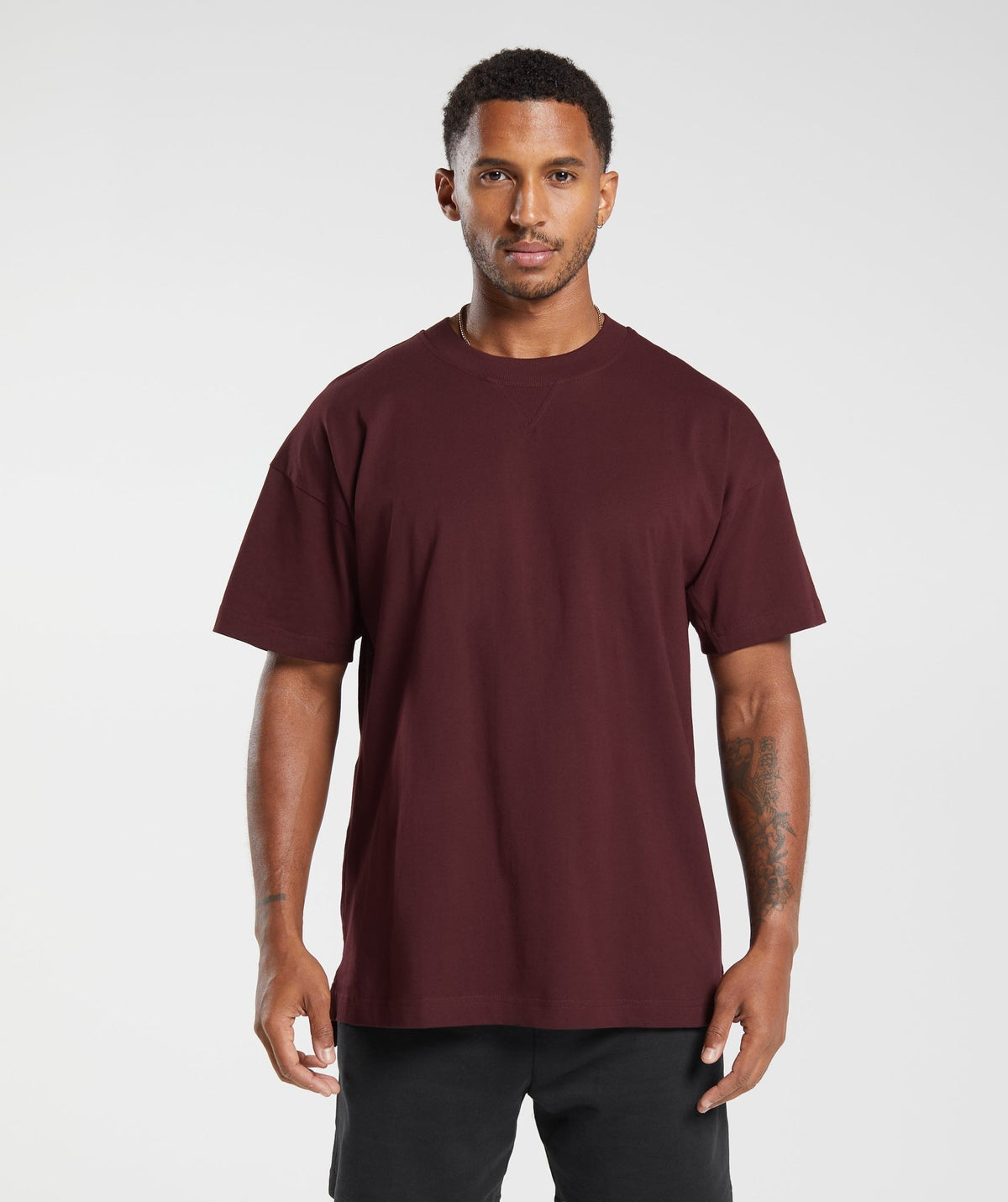 Gymshark Rest Day Essentials Tee - Rich Maroon