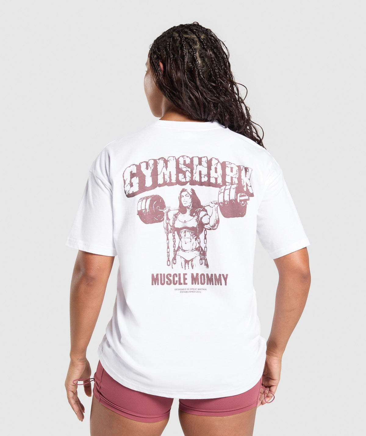 Gymshark Gritty Muscle Mommy Graphic Tee - White