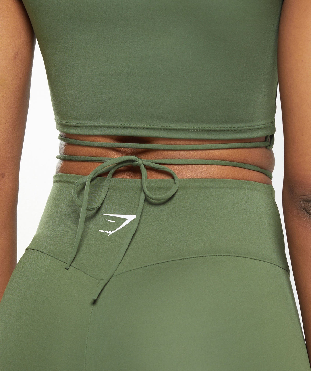 Gymshark Everyday Mock Neck Ribbon Tee - Core Olive