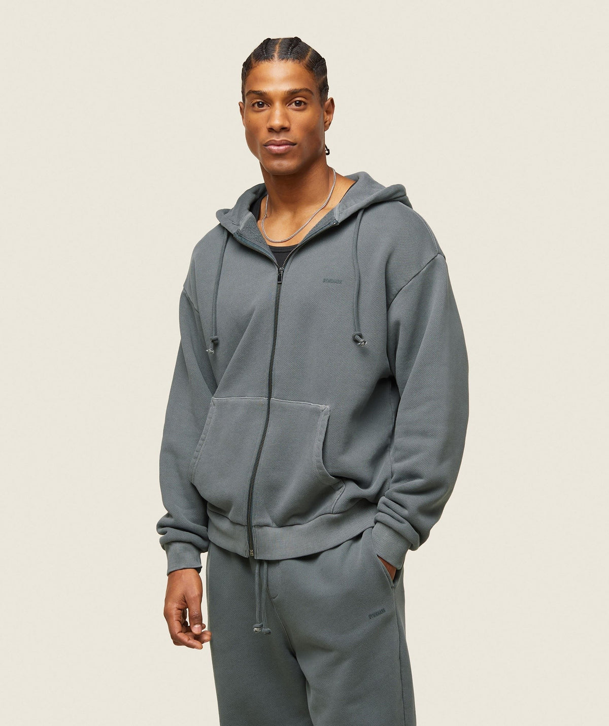 Gymshark Lifestyle Relaxed Zip Hoodie - Slate Teal