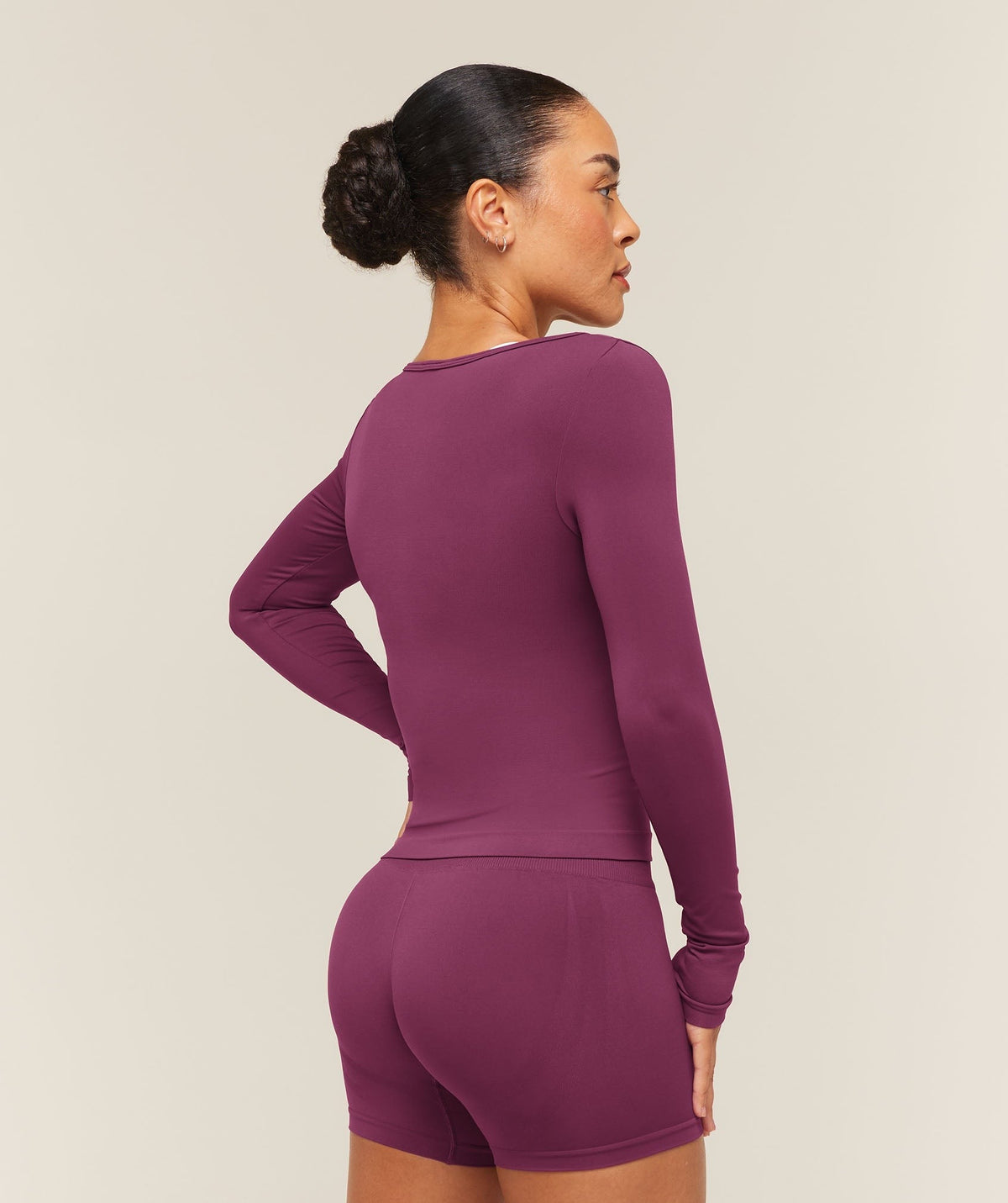 Gymshark Everyday Seamless Wide Neck Long Sleeve Top - Strength Pink