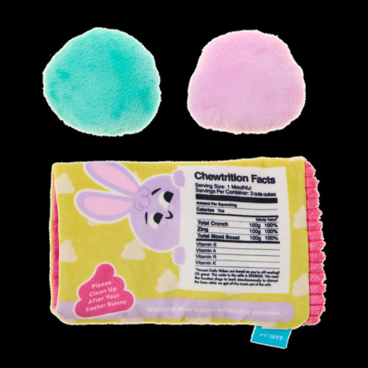Easter Bunny Droppings Plush Multi-Part + Enrichment Dog Toy