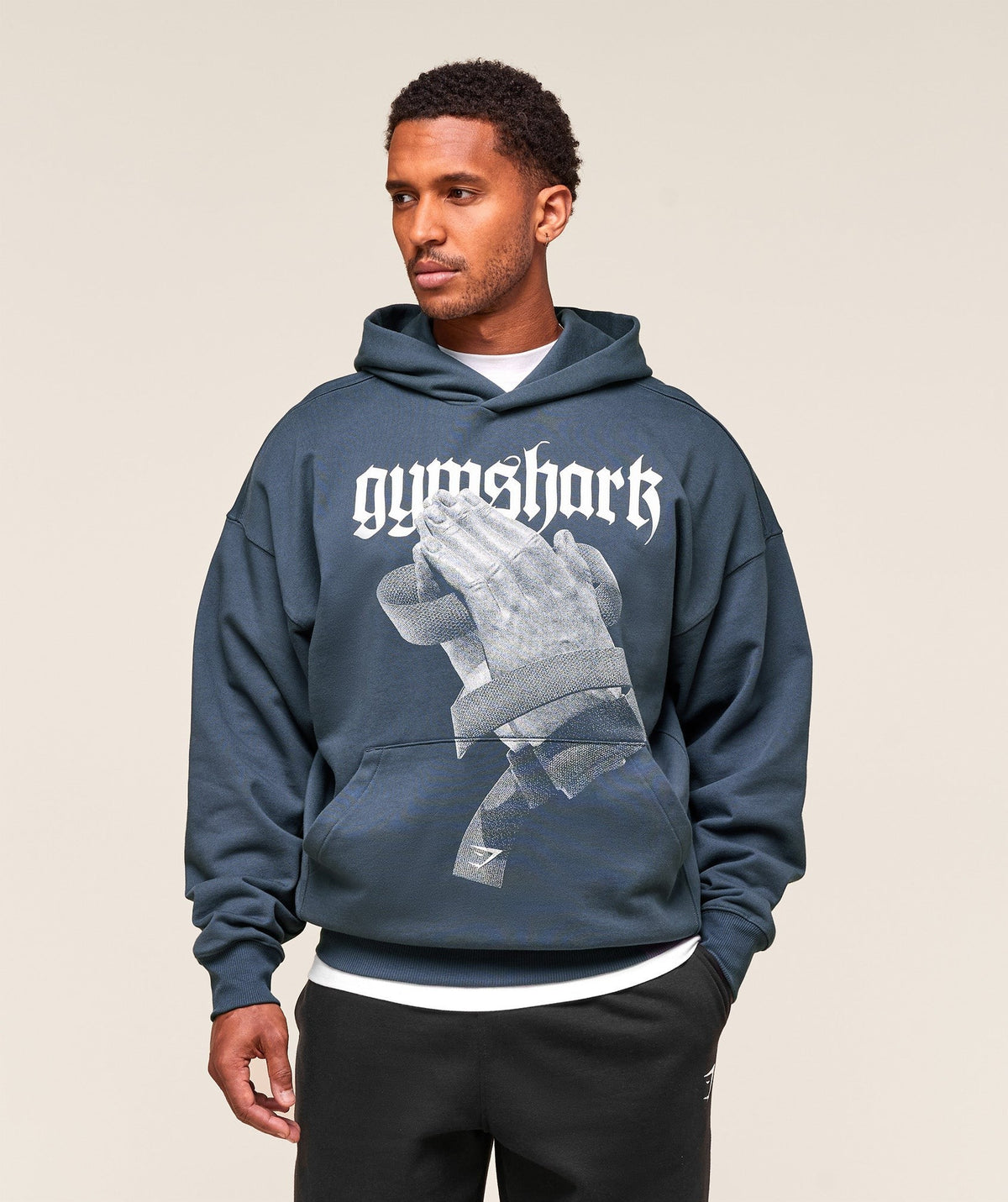 Gymshark Prayer Hands Hoodie - Titanium Blue