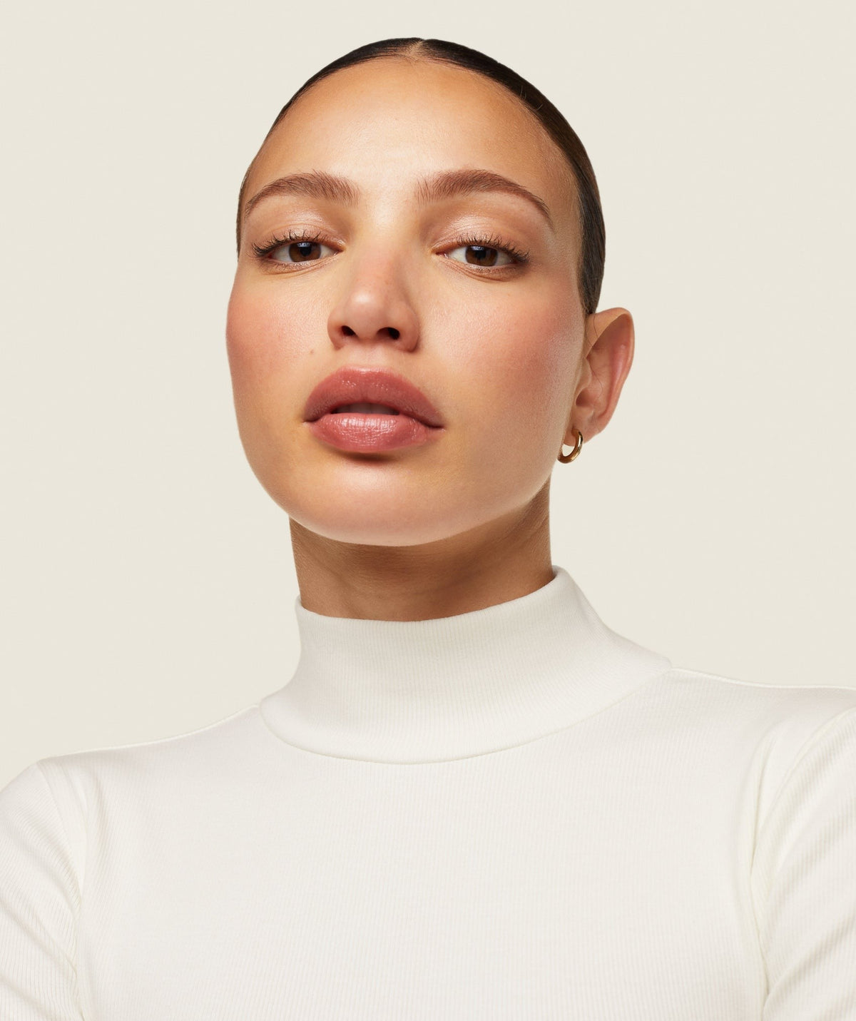 Gymshark Comfort LS Ribbed Turtle Neck - Soft White