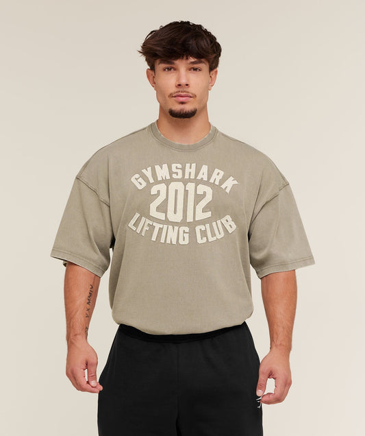 Gymshark 2012 Lifting Club Tee - Linen Brown