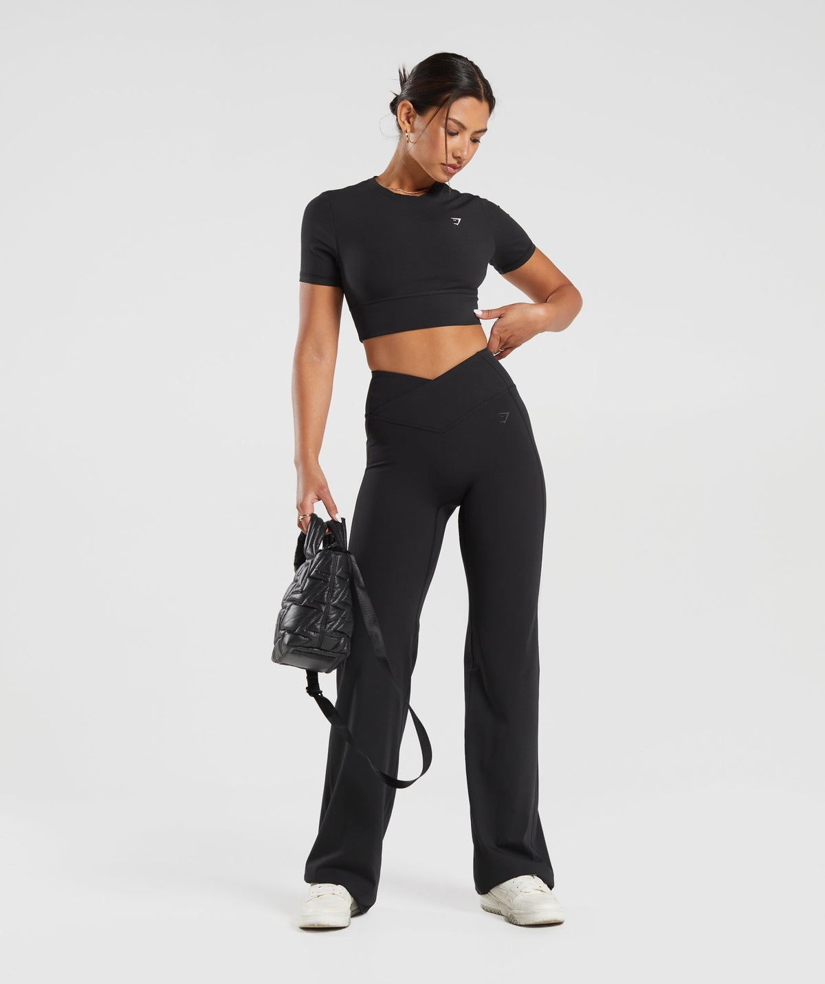 Gymshark Crossover Flared Tall Leggings - Black
