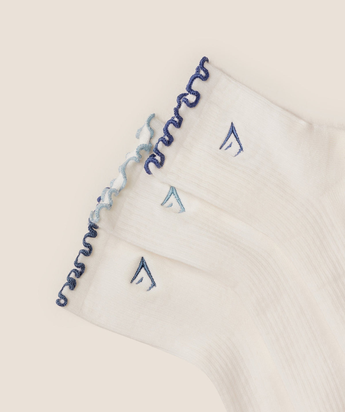 Gymshark Midi Frill Socks 3pk - Bench Blue/Worn Blue/Compound Blue