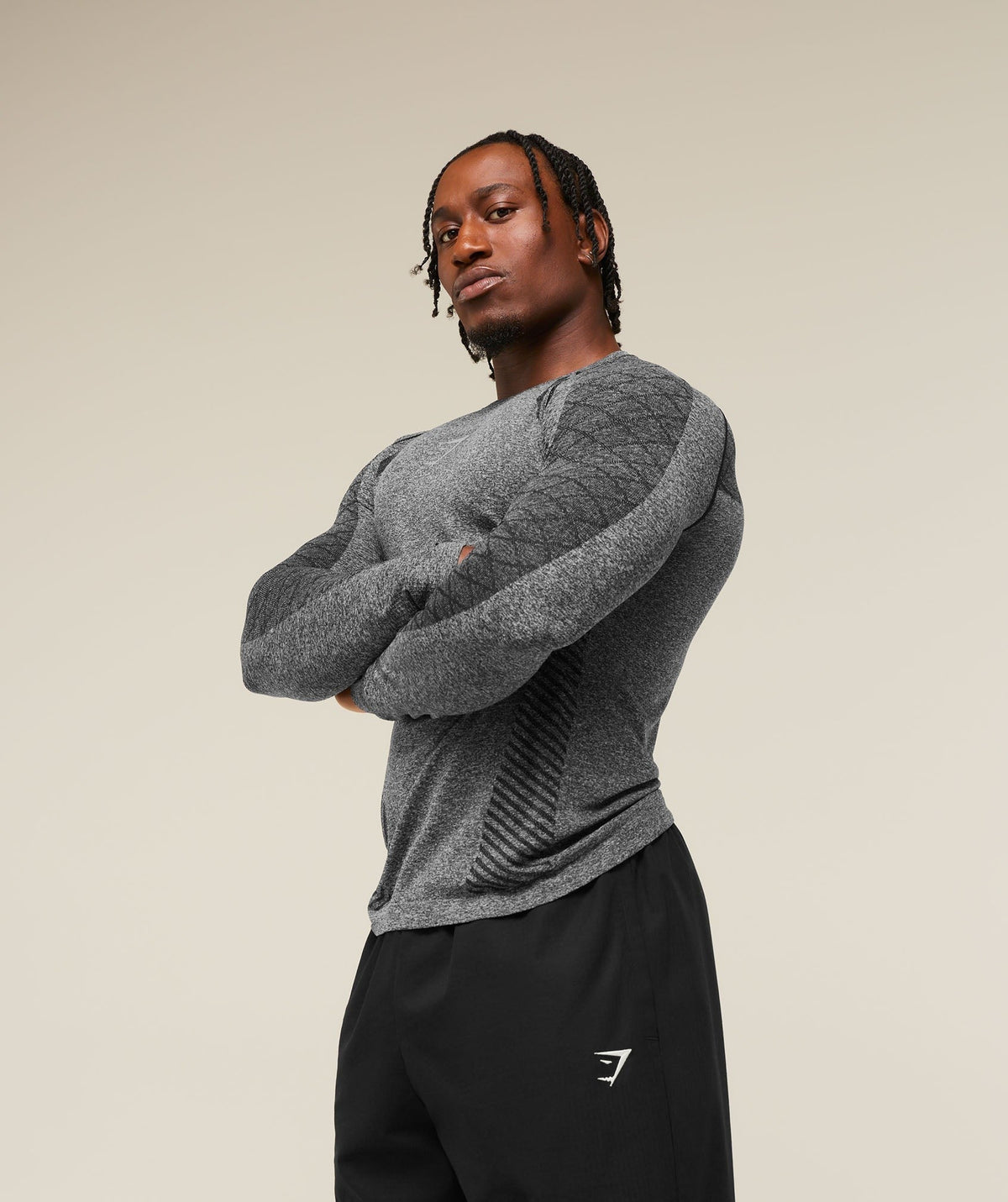 Gymshark Devant Seamless Long Sleeve Tee - Black