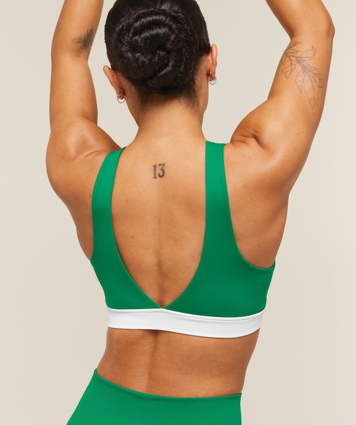 Gymshark Everyday Seamless Contrast Bra - Track Green