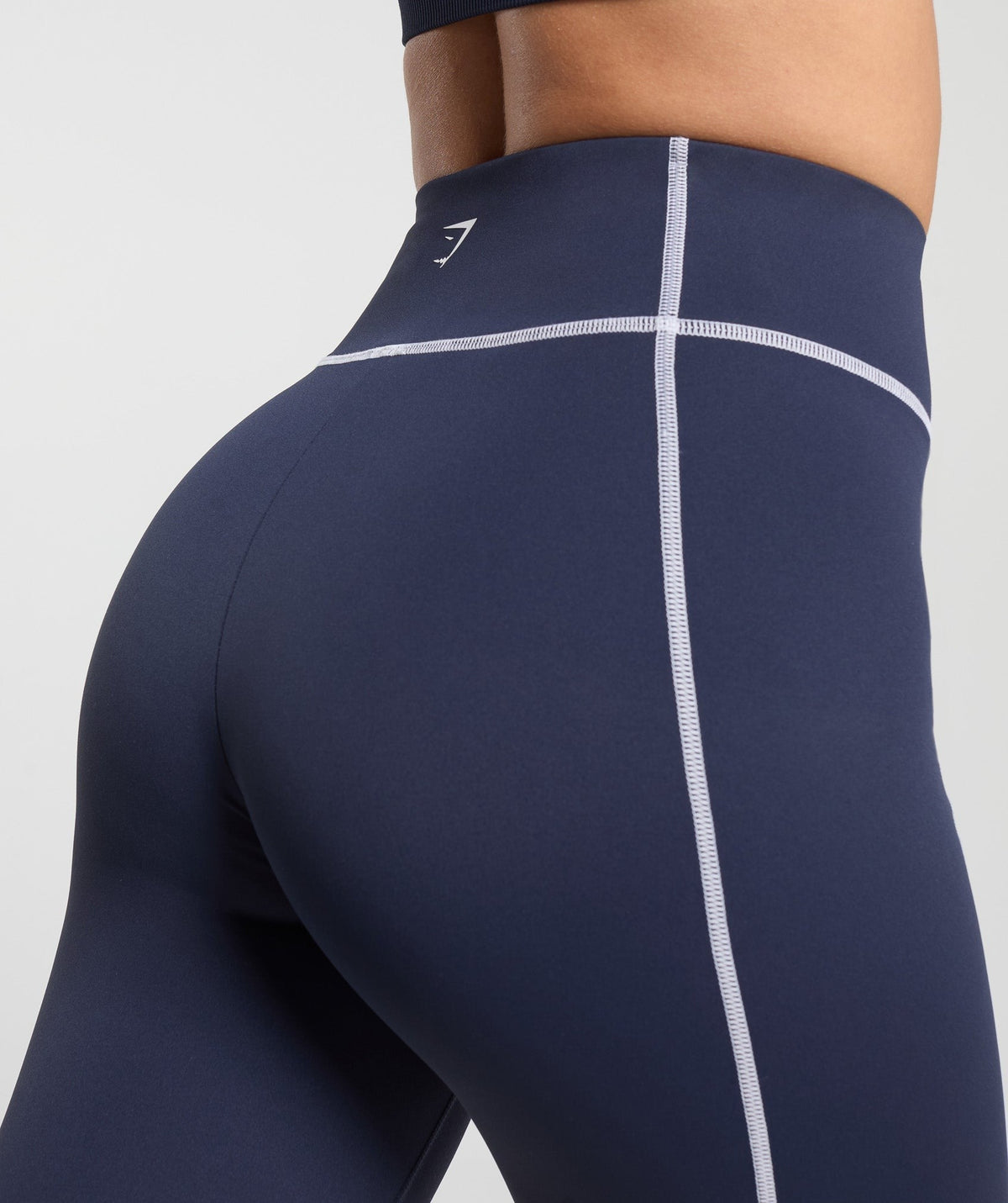 Gymshark Retro Contrast Stitch Legging - Heavy Blue/White