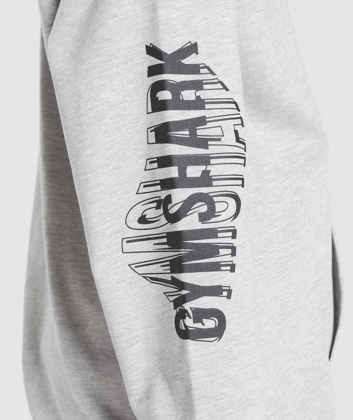 Gymshark Distort Graphic Hoodie - Light Grey Marl