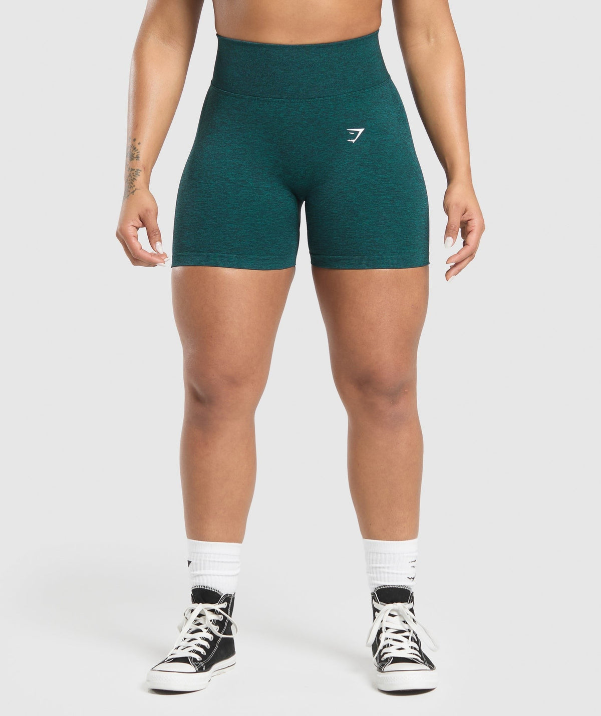 Gymshark Lift Seamless High-Rise Shorts - Functional Teal/Black Marl