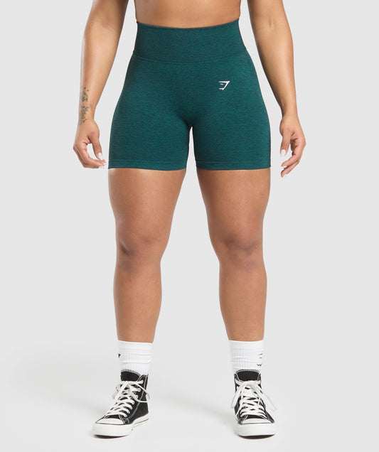 Gymshark Lift Seamless High-Rise Shorts - Functional Teal/Black Marl