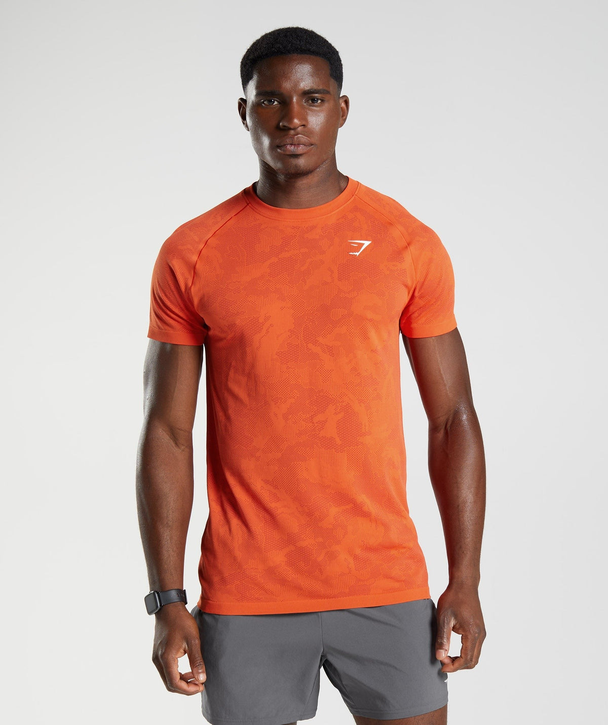 Gymshark Geo Seamless Tee - Pepper Red/Salsa Red