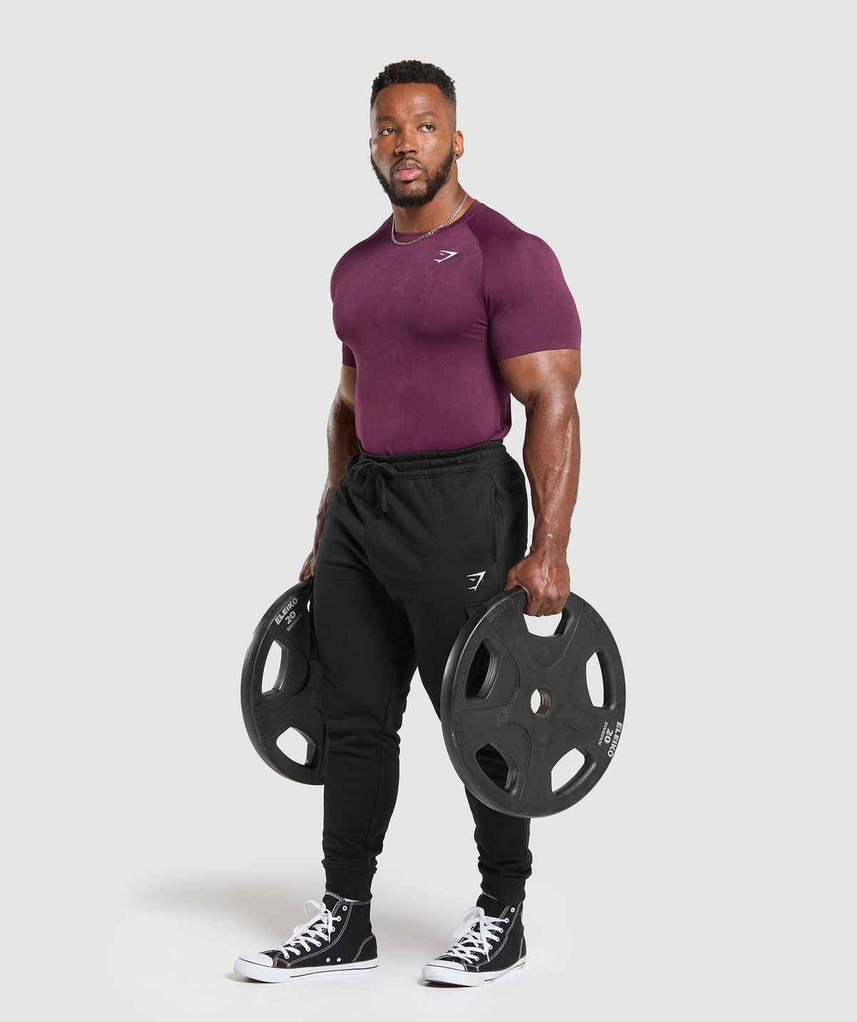 Gymshark Geo Seamless Tee - Magenta Purple/Depth Purple