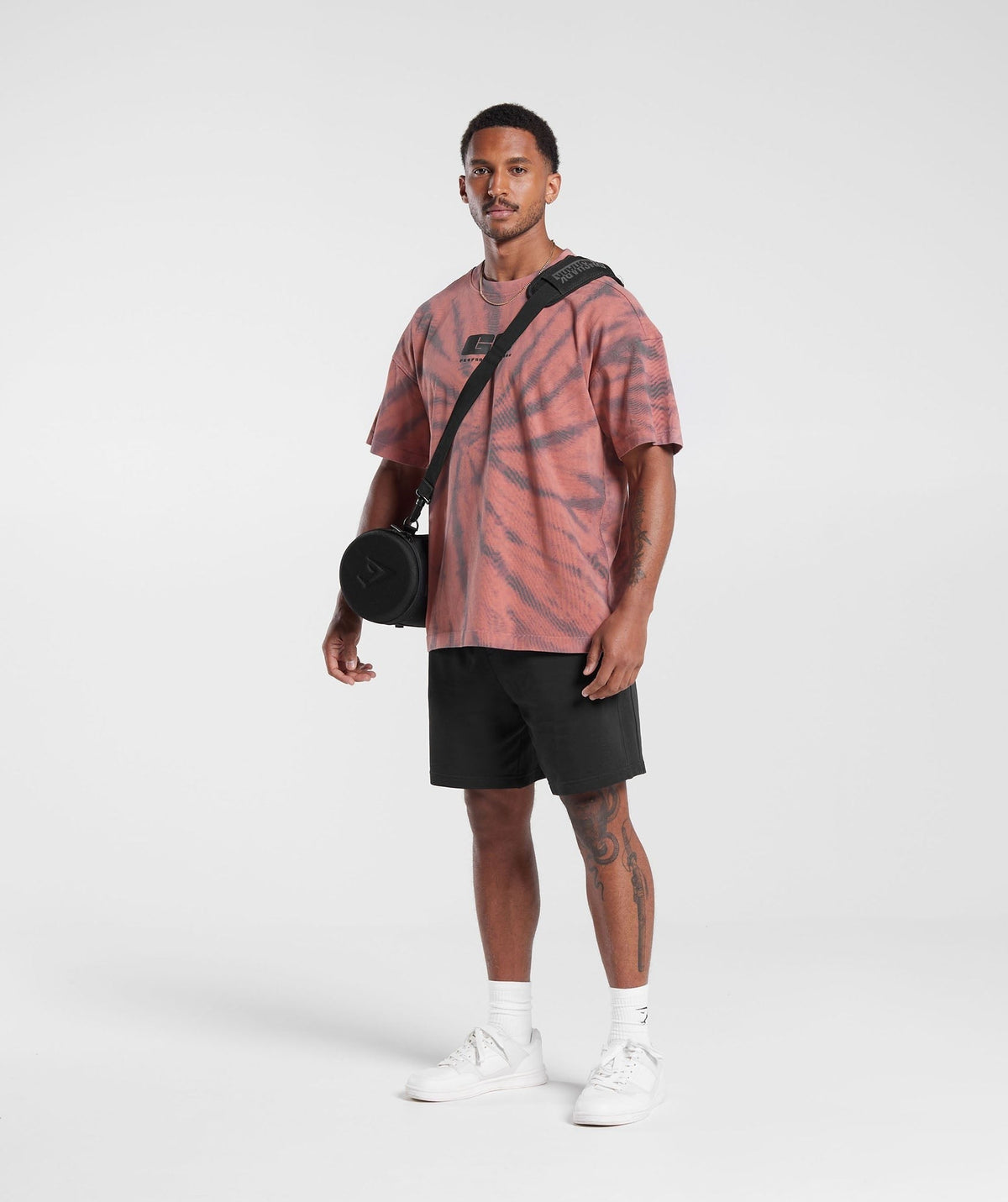Gymshark Rest Day Tee - Terracotta Pink/Dusty Maroon/Spiral Optic Wash