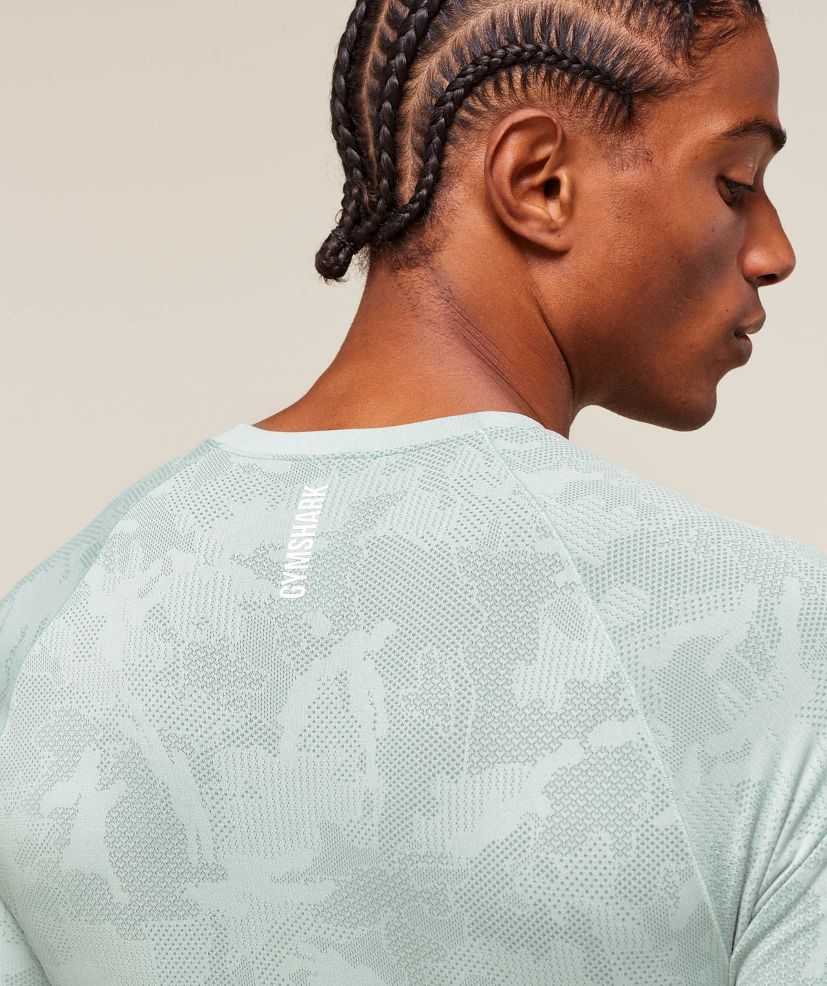 Gymshark Geo Seamless Tee - Morning Blue/Celeste Blue