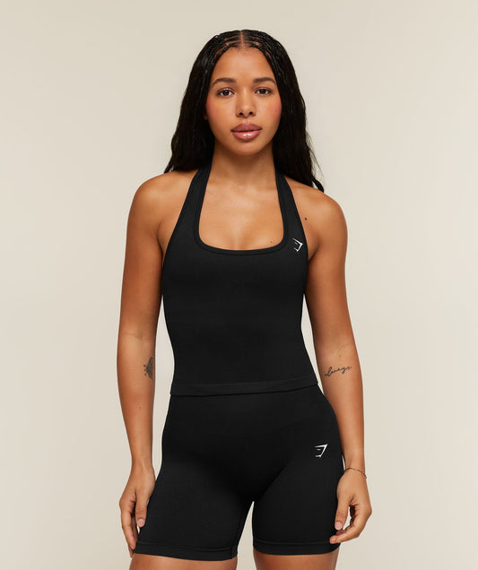 Gymshark Adapt Solid Halter Neck Tank - Black