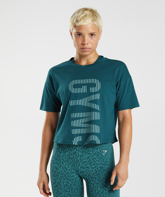 Gymshark 315 Midi Tee - Winter Teal/Pearl Blue