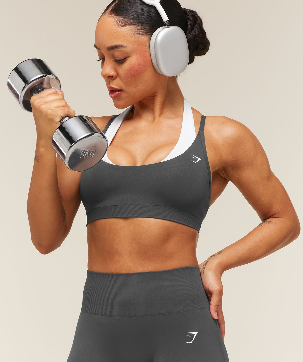 Gymshark Everyday Seamless Racerback Sports Bra - Onyx Grey