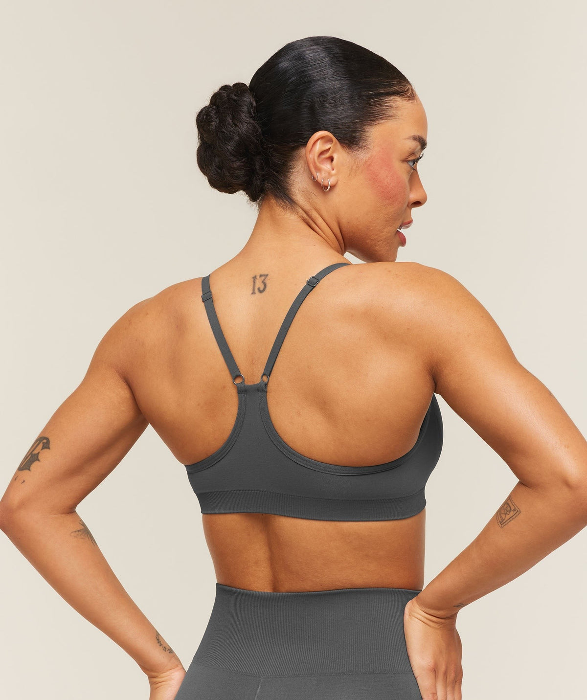Gymshark Everyday Seamless Racerback Sports Bra - Onyx Grey