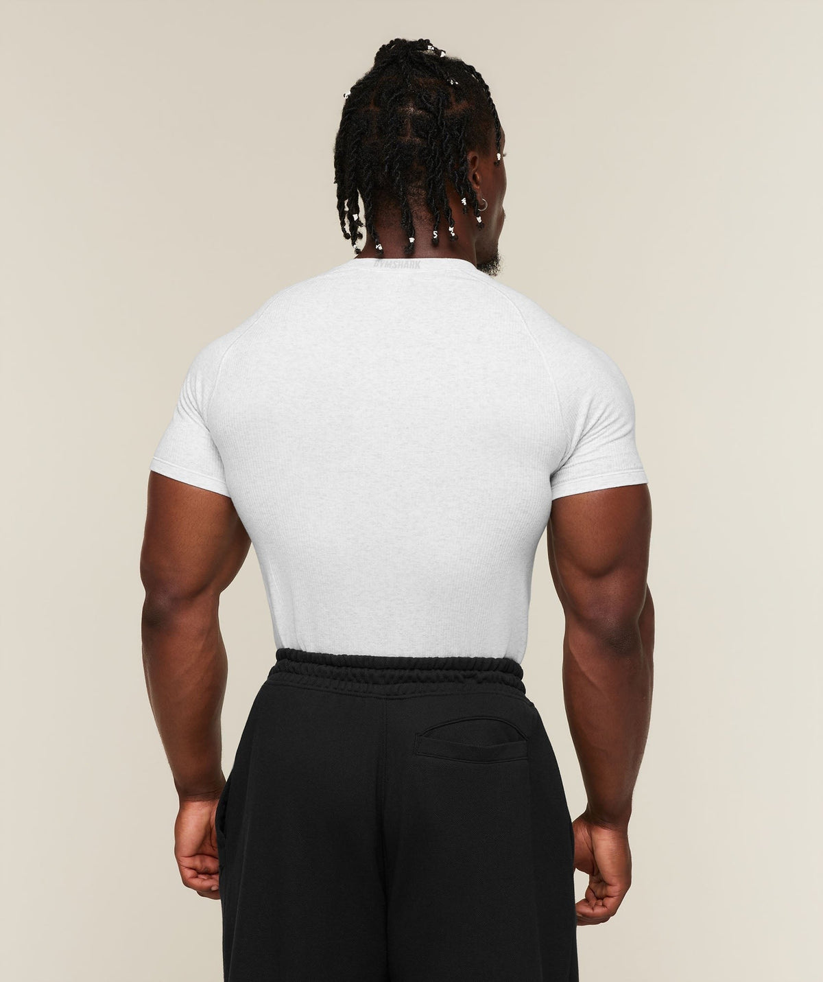 Gymshark Cotton Seamless Tee - White Grey Marl